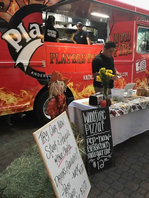 The Players Pizza wood fire food truck at an event